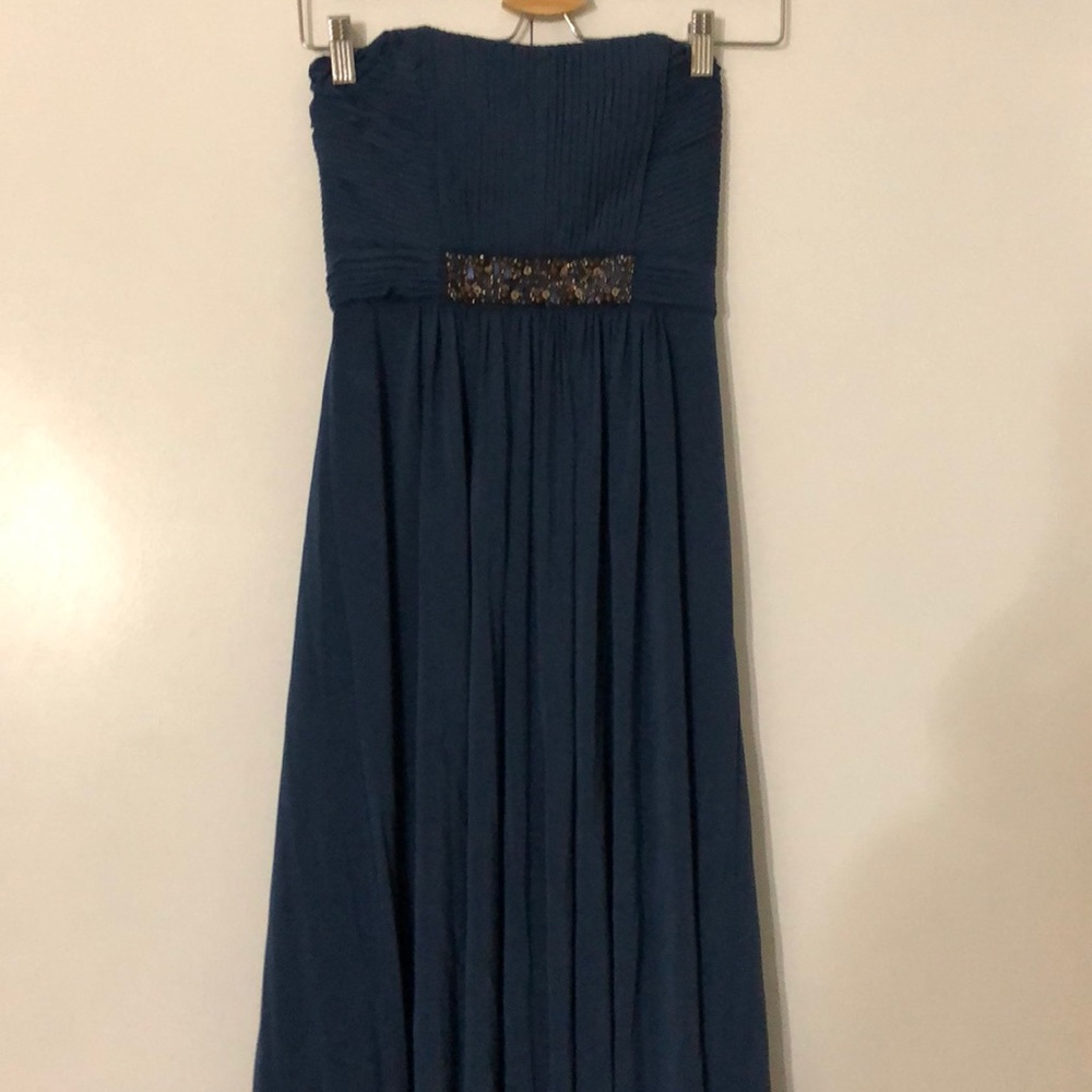 BCBG MaxAzria Long blue dress strapless